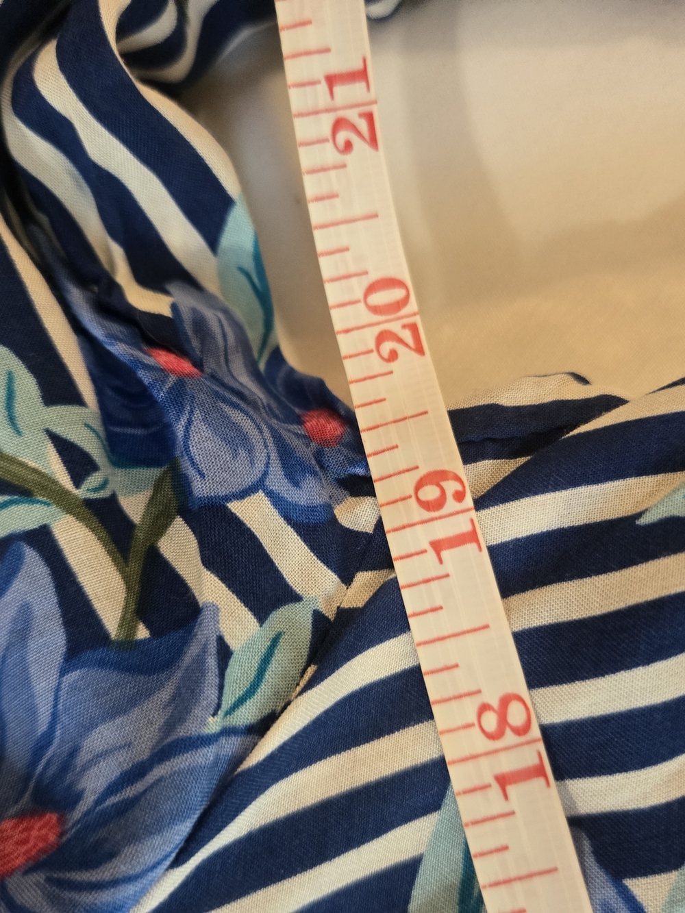 Draper James RSVP Navy & Cream Striped Floral Midi Dress S - Picture 8 of 12
